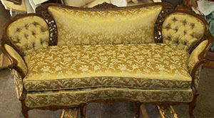 Beautiful Antique Gold Sofa with a wooden frame